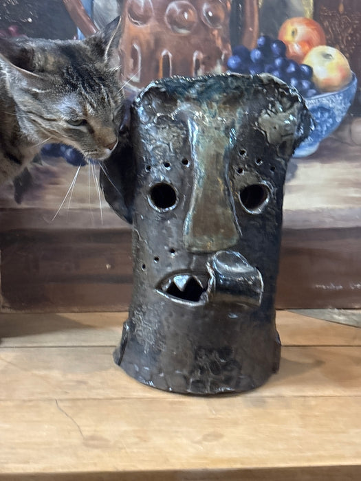 GREEN POTTERY HEAD BY TERRI WILDER - AS FOUND