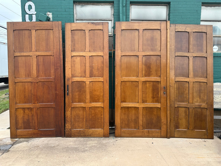 SET OF 4 LARGE PANELED OAK DOORS