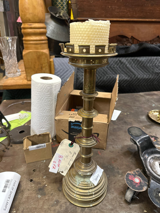 ECCLESIASTICAL BRASS CANDLE HOLDER