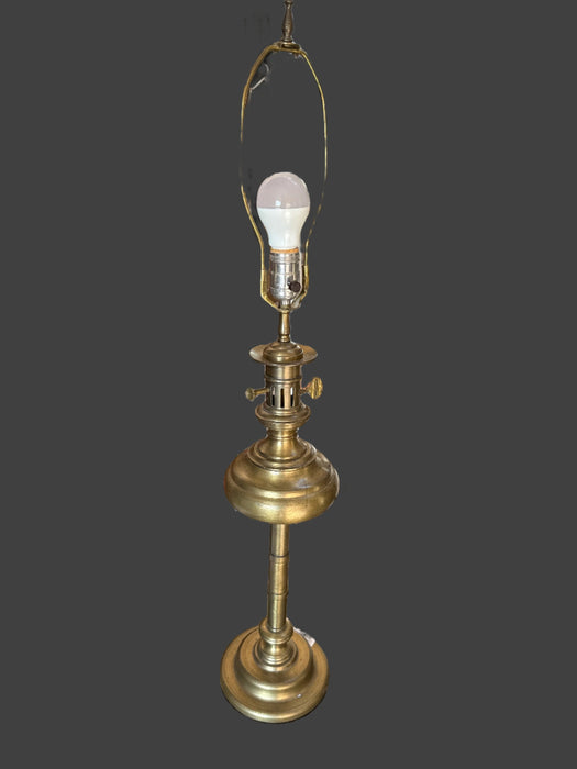 TALL BRASS TABLE LAMP WITH SHADE