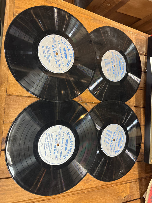 SET OF 4 GERMAN LANGUAGE LEARNING RECORDS