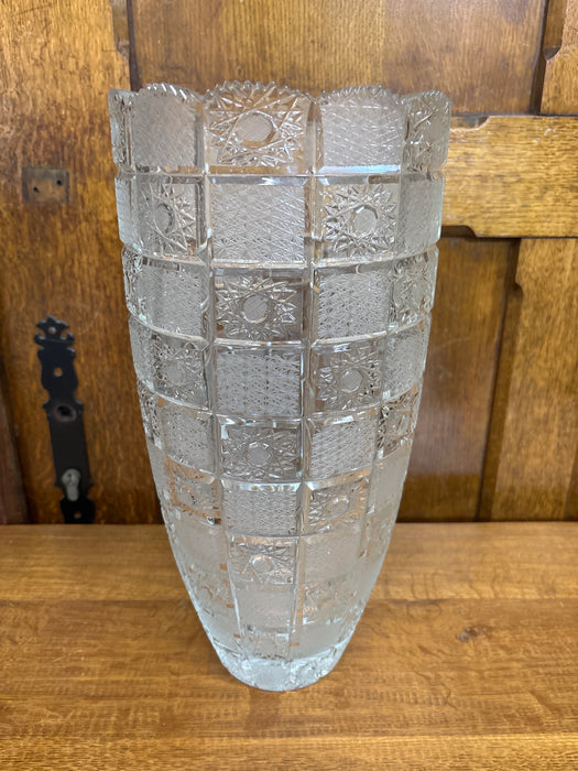 TALL CUT CRYSTAL VASE