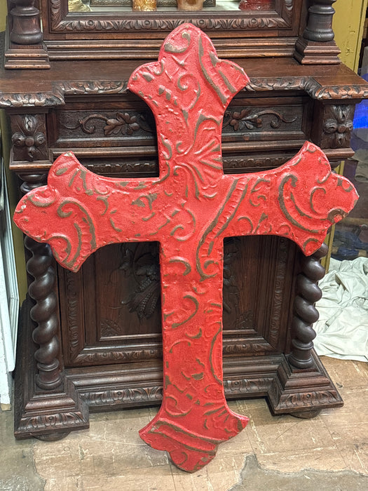 LARGE TIN RED CROSS