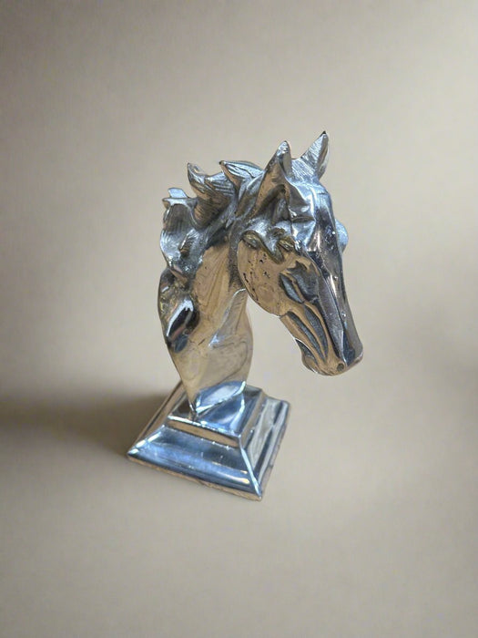 ALUMINUM HORSE HEAD SCULPTURE