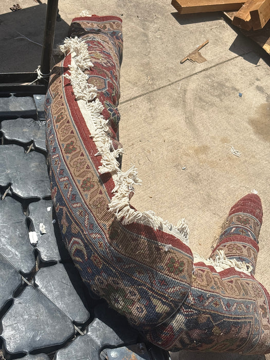 DARK BLUE AND RED PERSIAN HAND TIED RUG