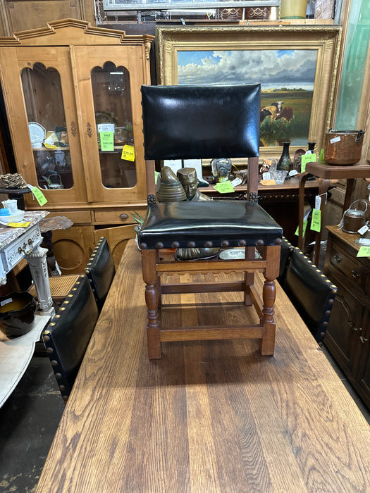 SET OF 6 BLACK SQUARE BACK CHAIRS