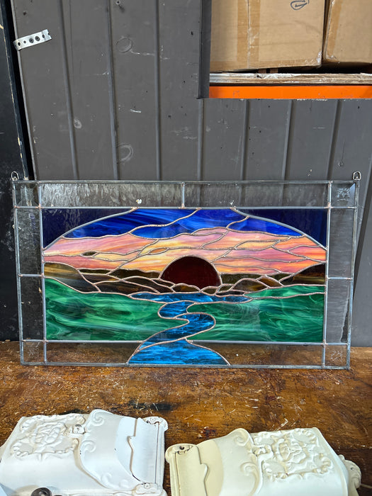 SUNSET LANDSCAPE STAINED GLASS
