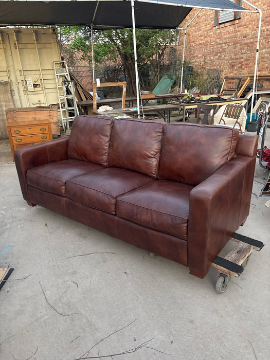 LEATHER 3 CUSHION SOFA