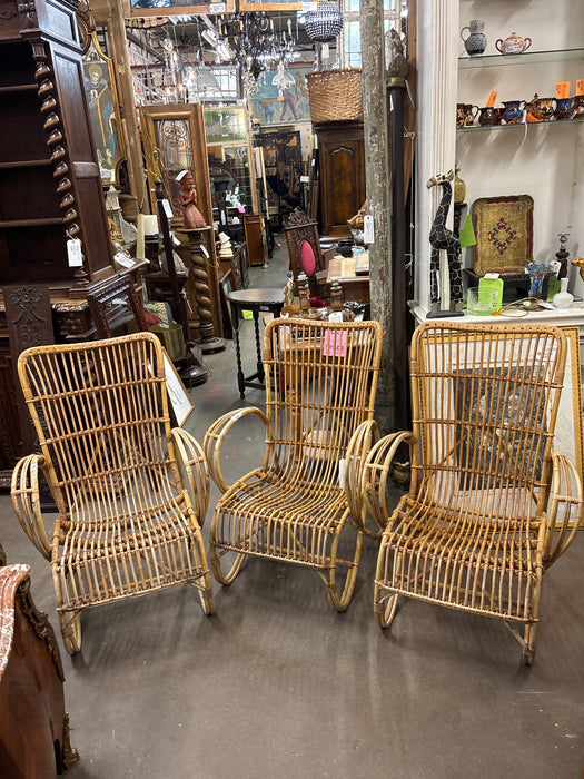 RATTAN CHAIR  EACH     1 OF 3 EACH AS FOUND