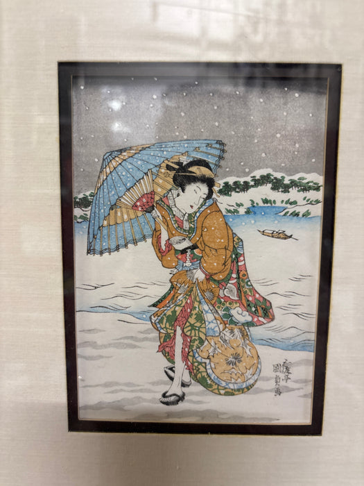 3 FRAMED JAPANESE WOODBLOCK PRINTS