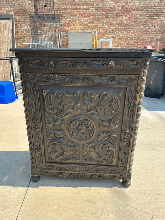 VINTAGE MEXCIAN CARVED JAM CABINET