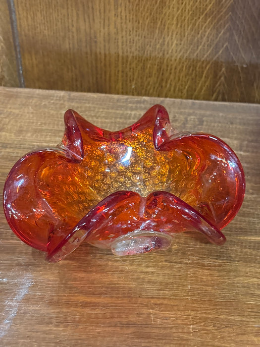 DARK ORANGE MURANO GLASS DISH