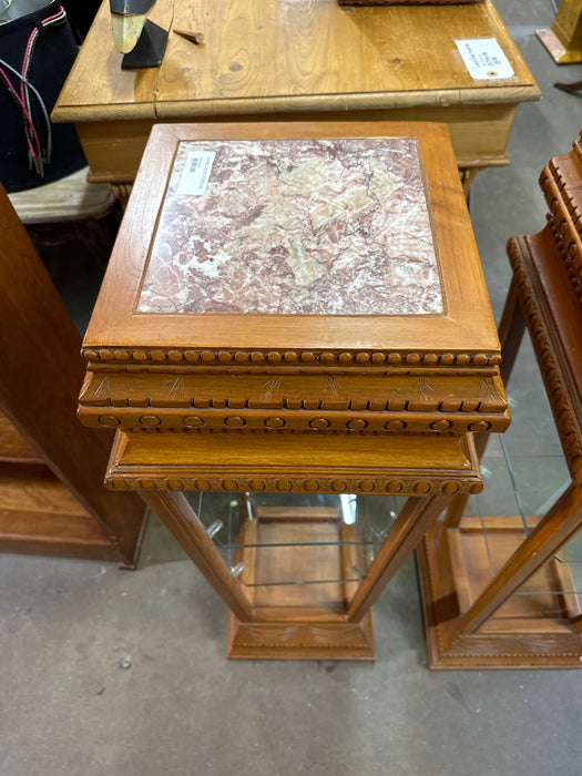 MARBLE WOOD PEDESTAL