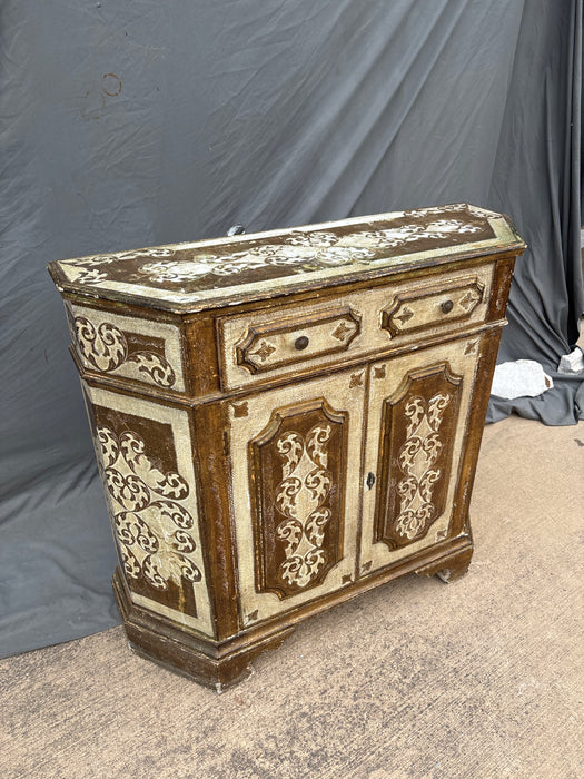 GOLD FLORENTINE CONSOLE CABINET