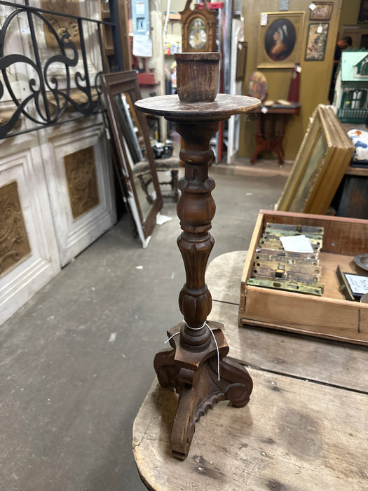 LARGE WOOD  CANDLE STICK