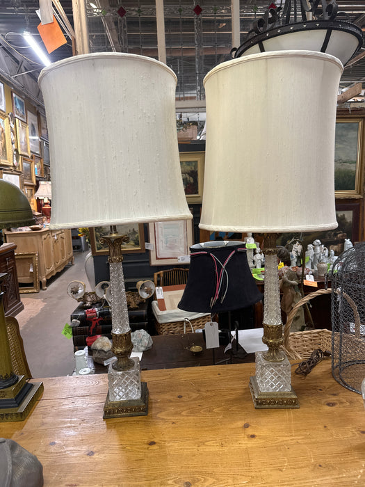 PAIR OF CRYSTAL LAMPS