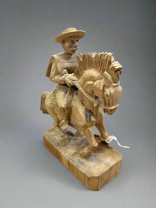 CARVED STATUE FROM CHILLIE HORSE RIDER