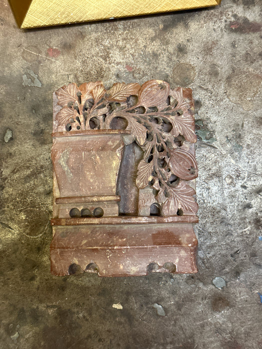 CARVED SOAPSTONE BOOKEND