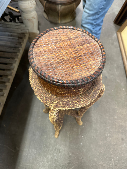 PAIR OF VINTAGE WICKER PLANT STANDS