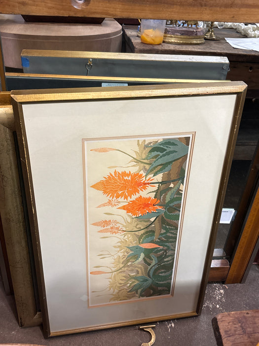 ORANGE, GREEN AND YELLOW ALOVERA LITHOGRAPH SIGNED #20 OUT OF 85