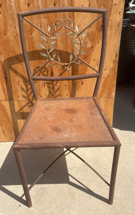 IRON CHAIR WITH LAUREL LEAF WREATH BACK