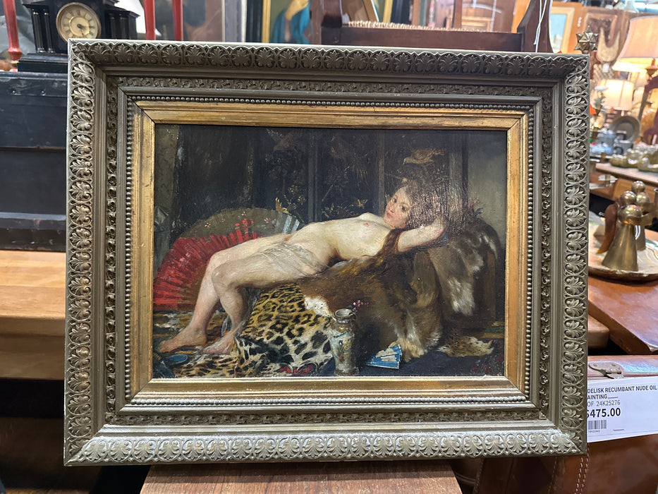 ODELISK RECUMBANT NUDE OIL PAINTING