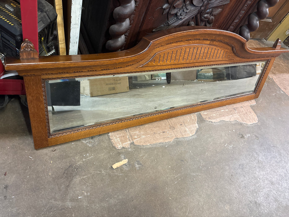 LOUIS XVI OAK FRAMED BEVELED MIRROR