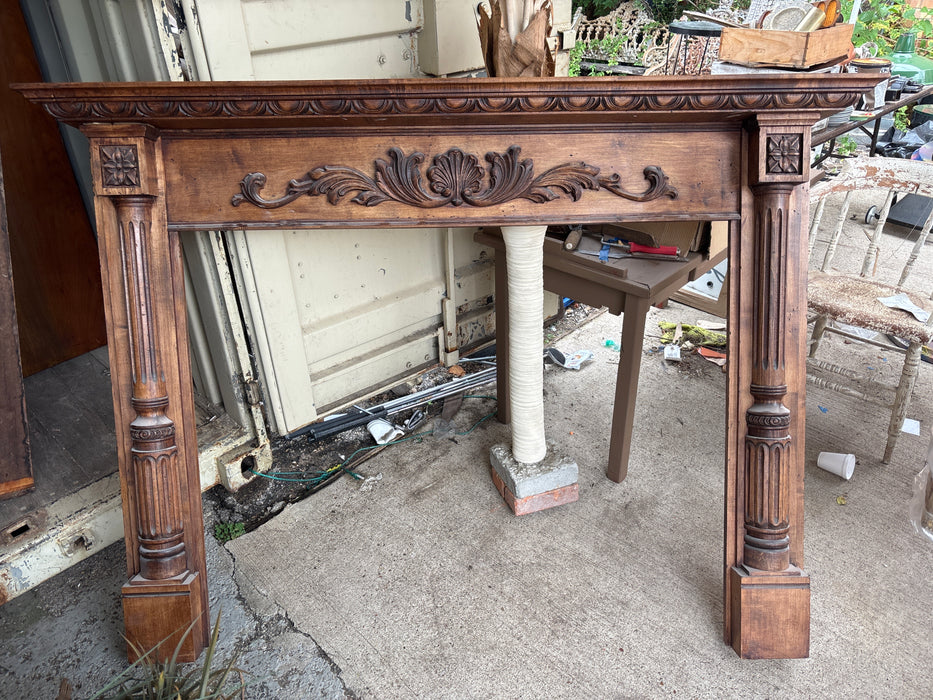 CARVED FIREPLACE HALF MANTLE