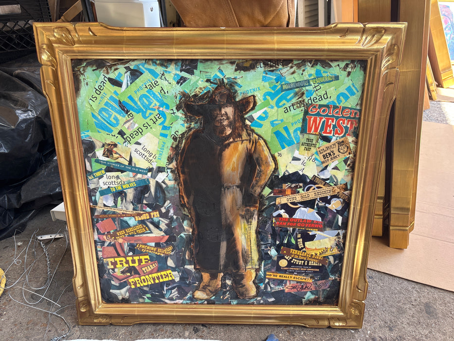 NATIVE AMERICAN COWBOY MIXED MEDIA BY MONICA WAPAHA
