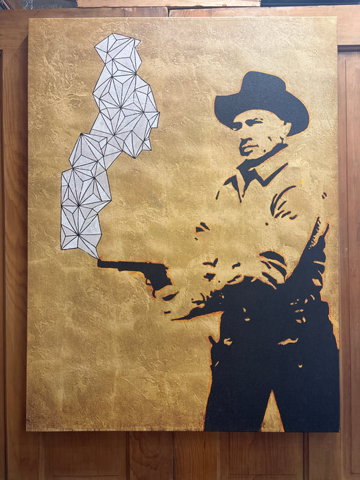 LARGE GICLEE PAINTING OF COWBOY