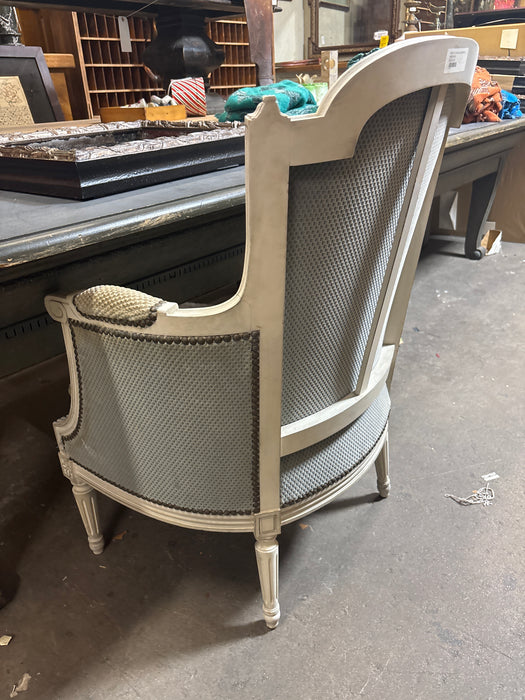PAIR OF LOUIS XVI WHITE PAINTED ARMCHAIRS