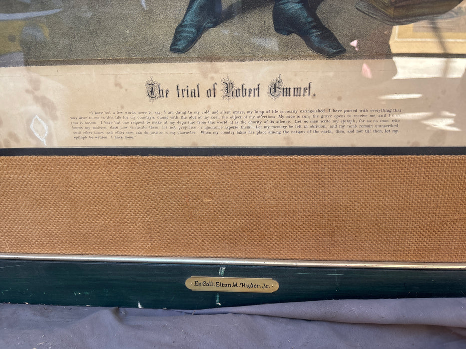 LARGE COLORED ETCHING TRIAL OF ROBERT EMMET