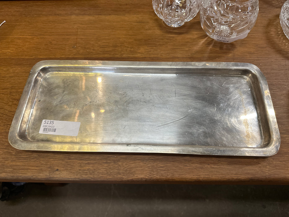 SMALL SILVER OVER BRASS TRAY