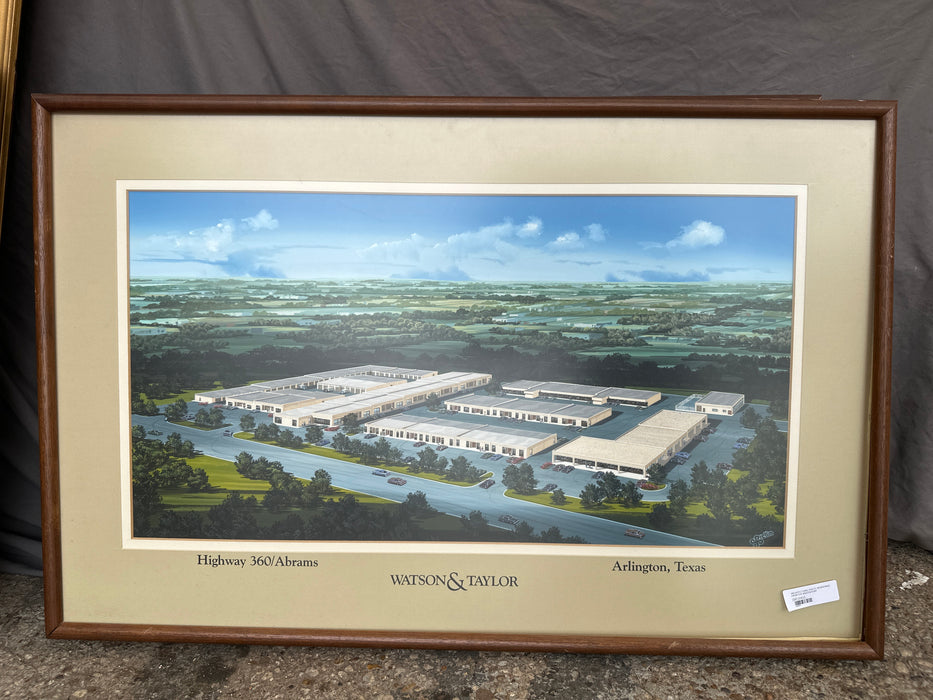 ARCHITECTURAL PASTEL RENDERING FROM THE MIDCENTURY