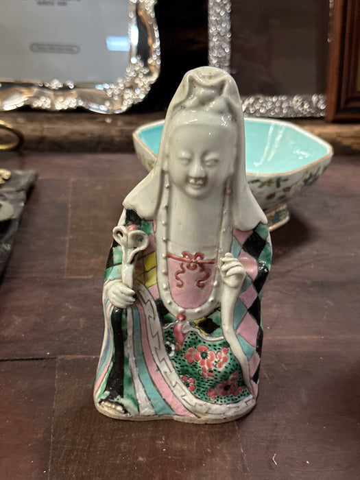 POLYCHROME ASIAN POTTERY LADY