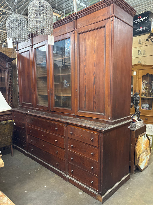 HUGE 12 DRAWER PINE STORE CABINET