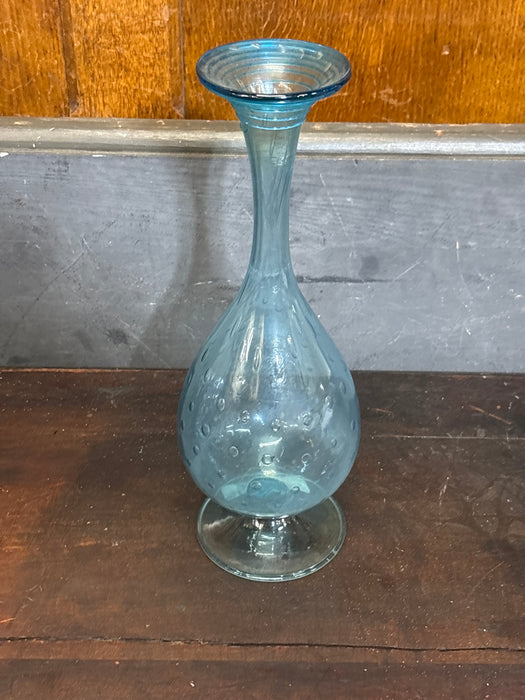 TALL BLOWN GLASS FOOTED VASE