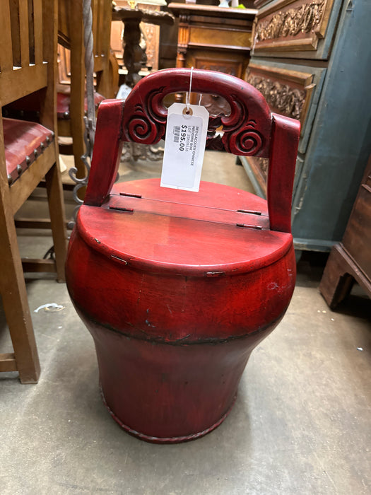 RED LACQUER CHINESE WEDDING BOX