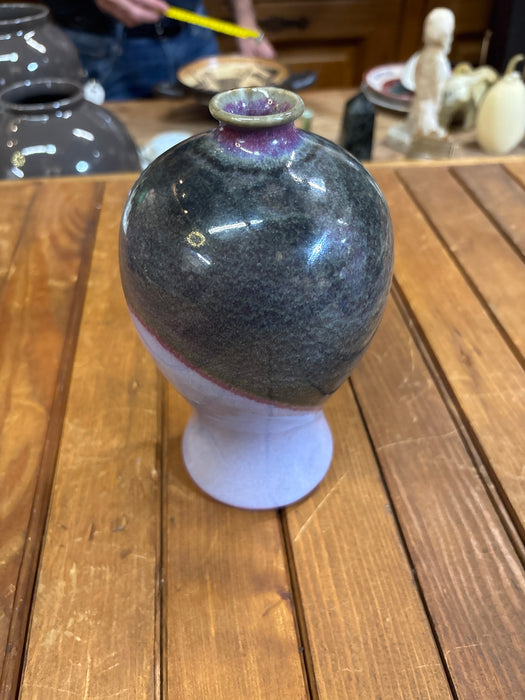 PURPLE MIKASA GLAZED VASE