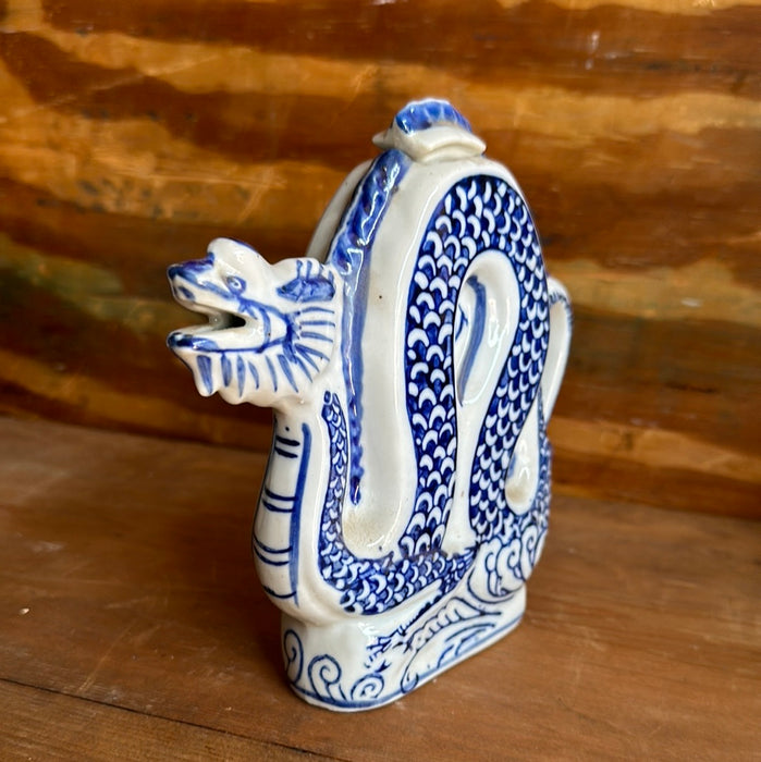 BLUE AND WHITE SERPENT PITCHER