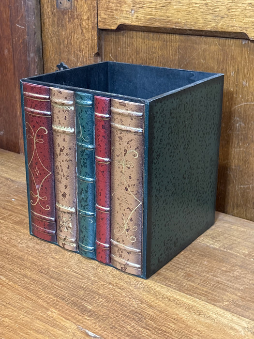 SQUARE BOOK THEMED TRASH BASKET