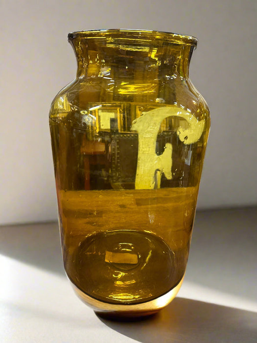OPEN MOUTH AMBER CYLINDER BOTTLE