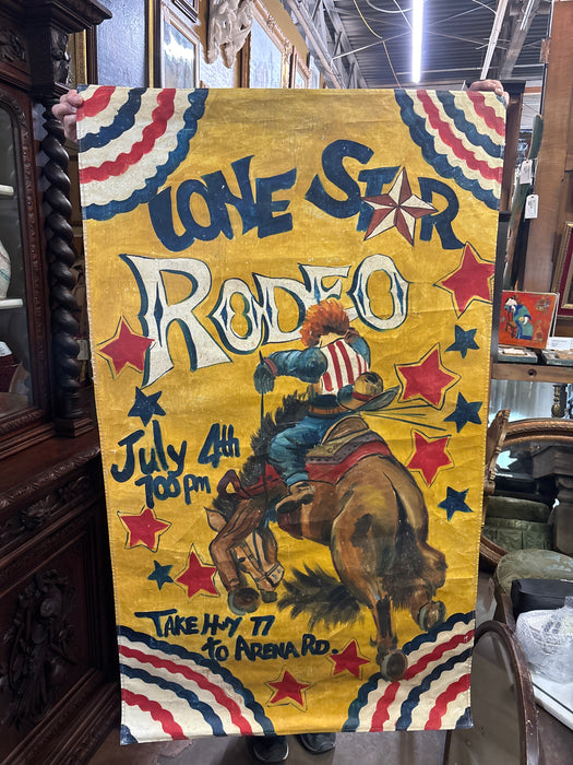 LONE STAR RODEO ADVERTISEMENT ON CANVAS