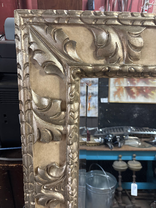 SILVER COMPOSITION BEVELED MIRROR - AS FOUND