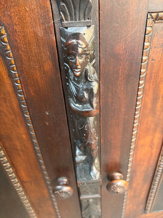 ITALIAN RENAISSANCE REVIVAL FIGURAL CARVED SHALLOW WALNUT SERVER