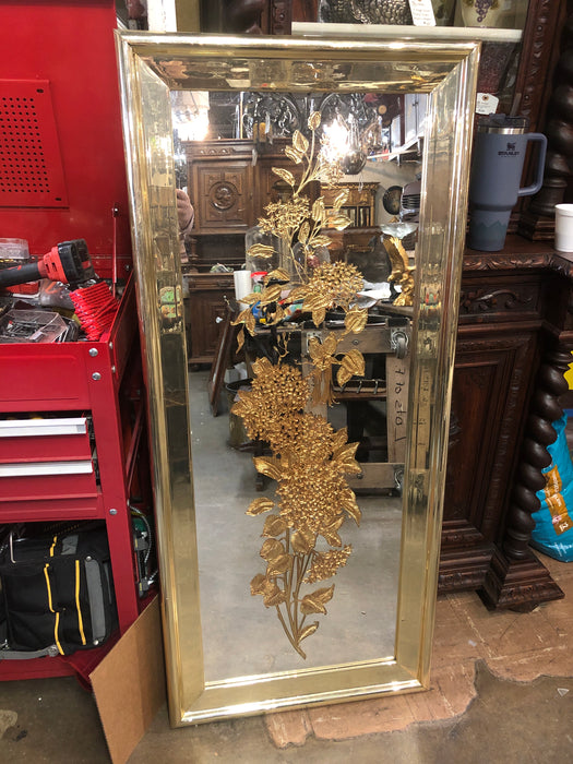 60'S GOLD FOLILATE WITH BIRDS MIRROR