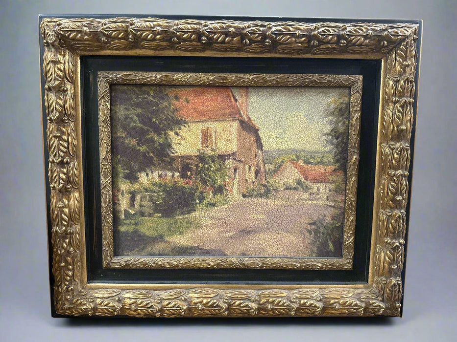 ANTIQUE RURAL LANDSCAPE PICTURE