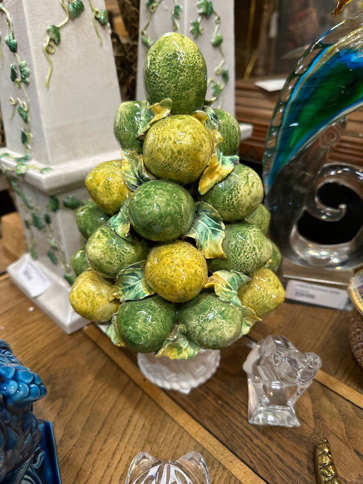 GREEN CERAMIC ITALIAN LIMES IN BASKET-AS FOUND