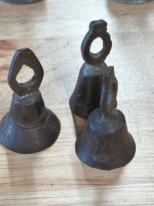 SET OF 3 TINY BRASS BELLS