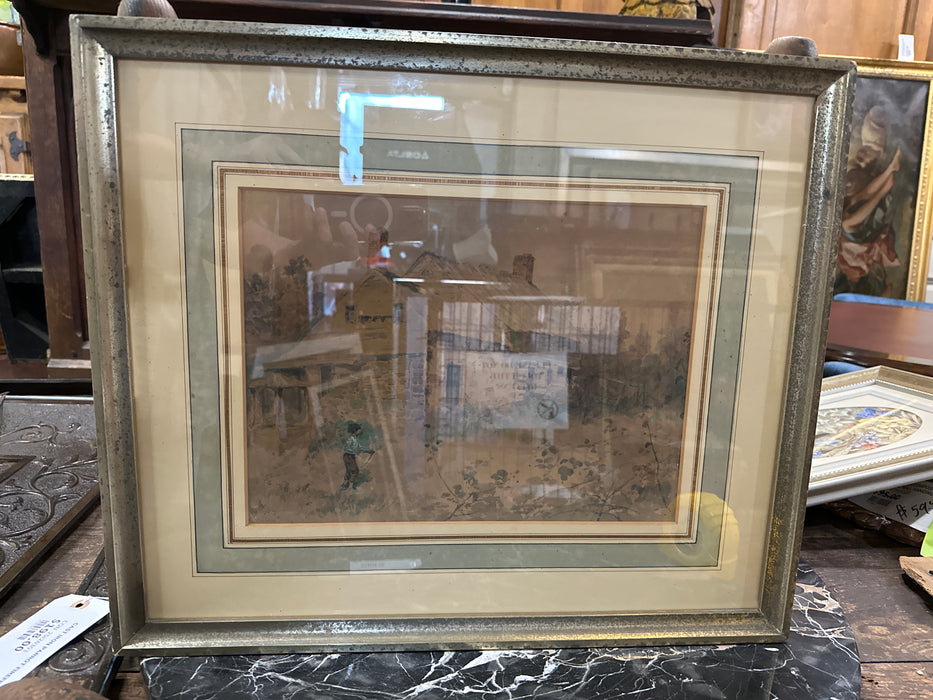 AMERICAN 1854-1931 PAINTING "BOY WITH BOW & ARROW" BY WILLIAM ALLEN RODGERS